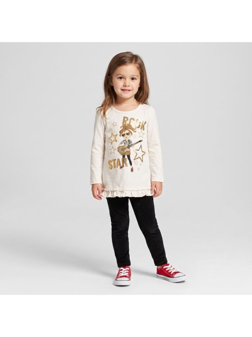 Freestyle Revolution Girl's Rock Star Top Shirt Velour Leggings Pants Outfit 4T